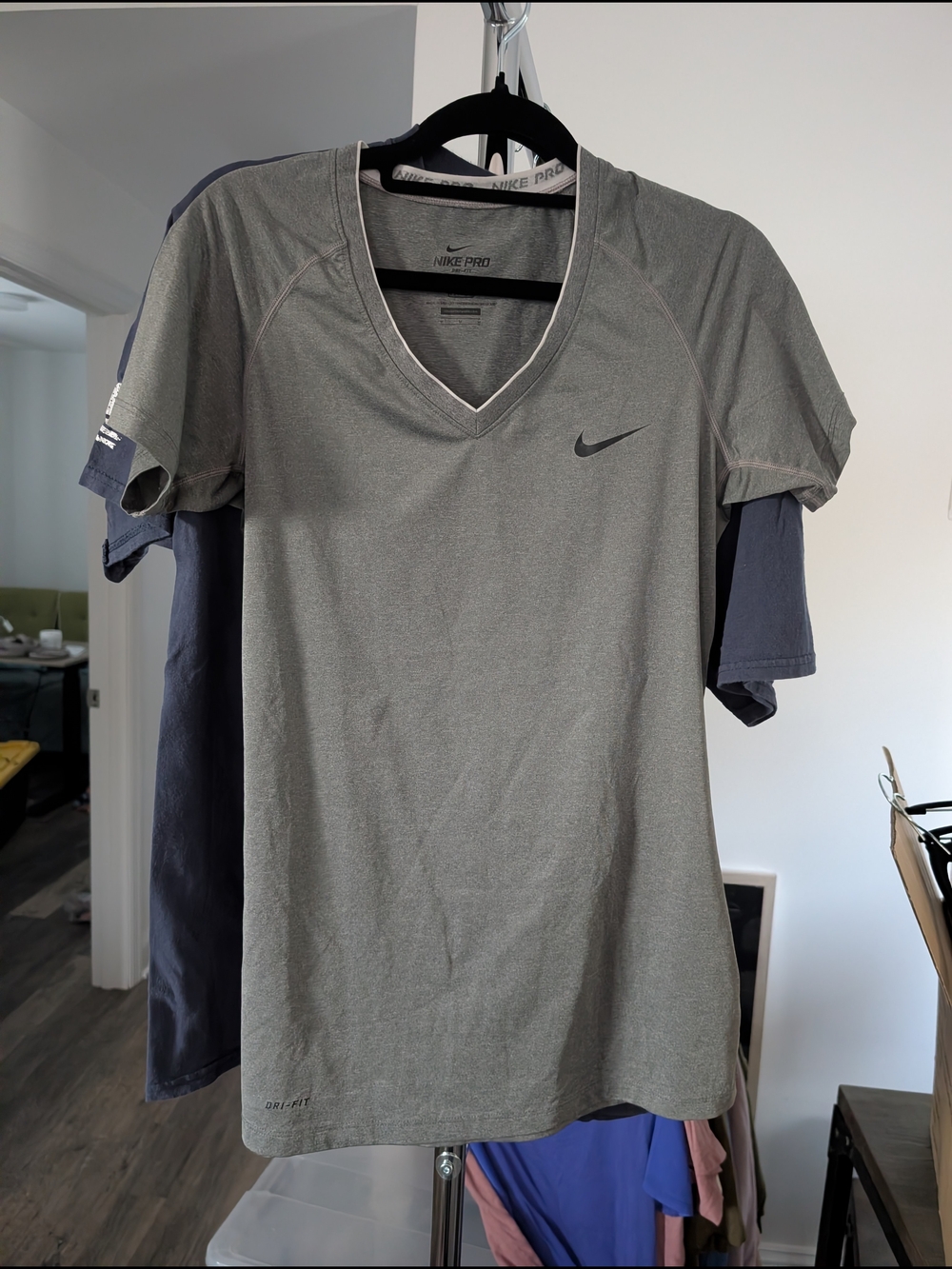 Nike Women's Short-Sleeve V-Neck Tee - Gray